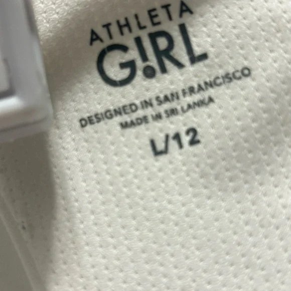 Athleta Girl White Tennis Top NWOT - Picture 5 of 6
